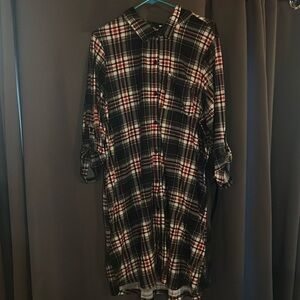 Soft Plaid Buttondown Dress